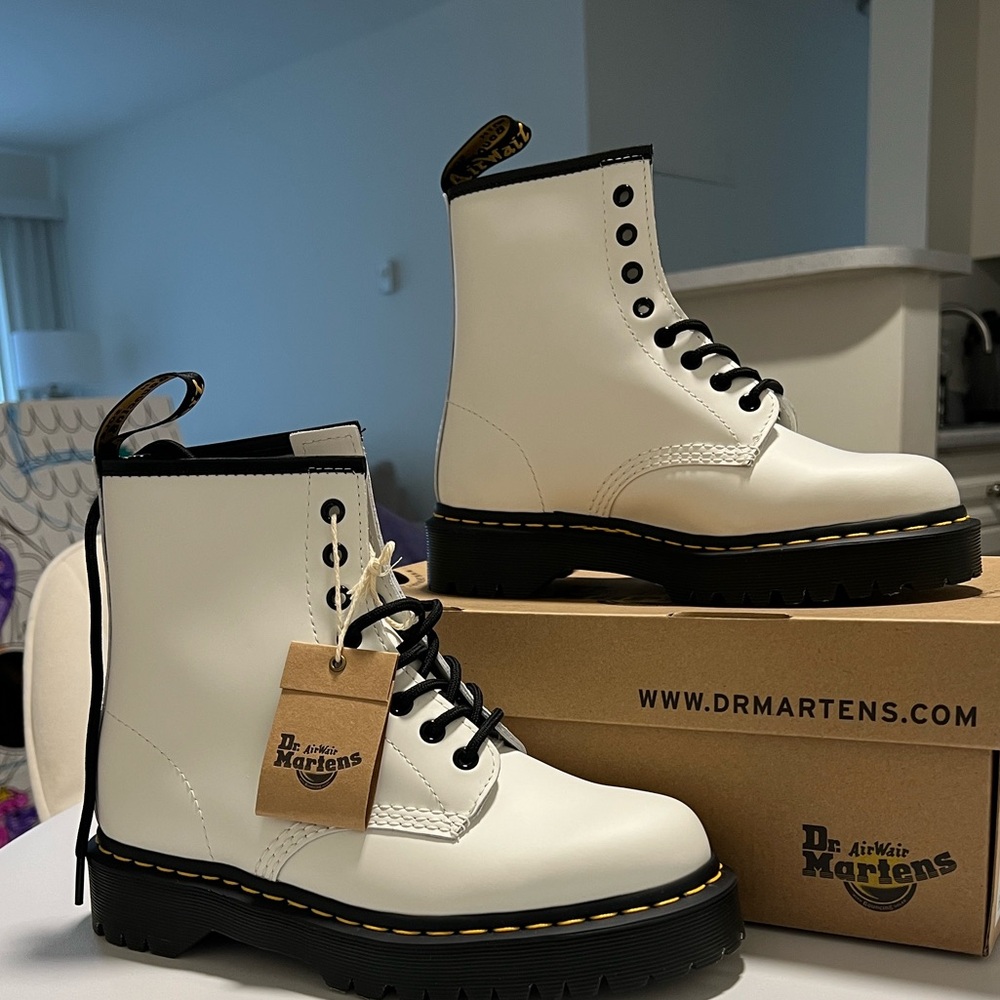 Dr. Martens Kids Black and White Boots